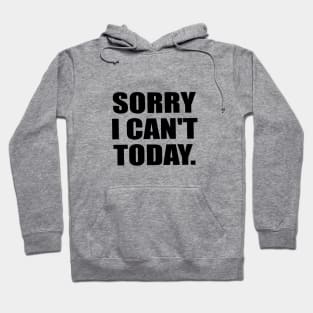 Sorry I Can't Today - Fun Quote Hoodie